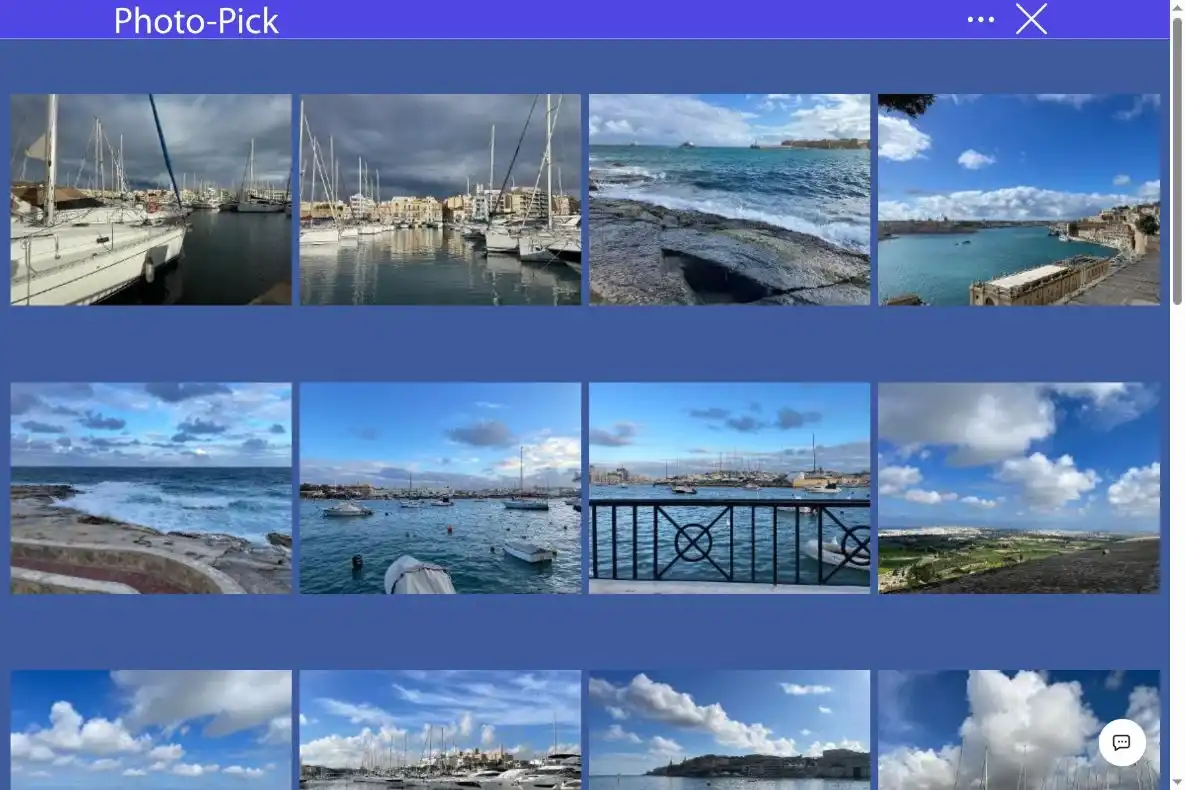 Griglia di foto di viaggio dei porti e delle marine di Malta